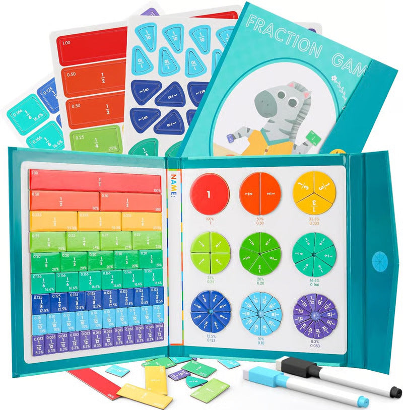 🔥Magnetic Fraction Demonstration Book, 1 Set Math Teaching Aid