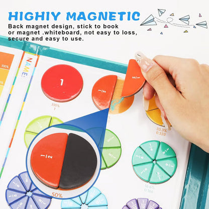 🔥Magnetic Fraction Demonstration Book, 1 Set Math Teaching Aid