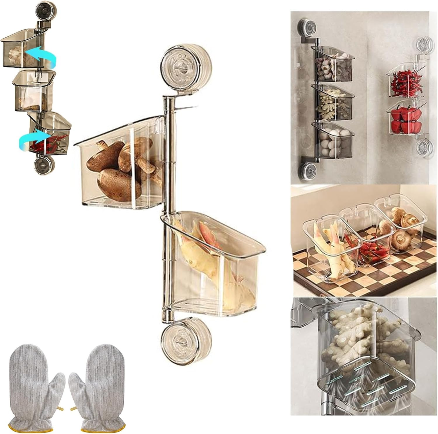 Suction Cup Rotating Organiser